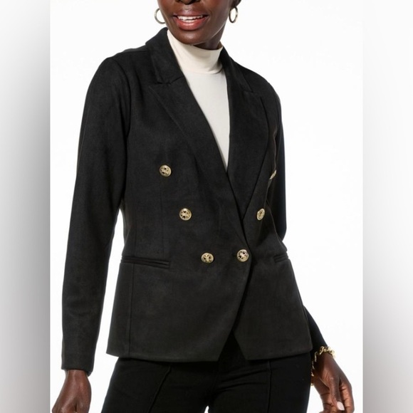 IMAN Jackets & Blazers - Black Double-Breasted Women's Blazer